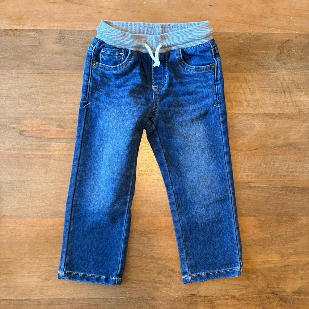Boys Red Plaid Shirt and Blue Jeans Set - 3T holiday Christmas festive 🎄❄️ - Picture 4 of 6